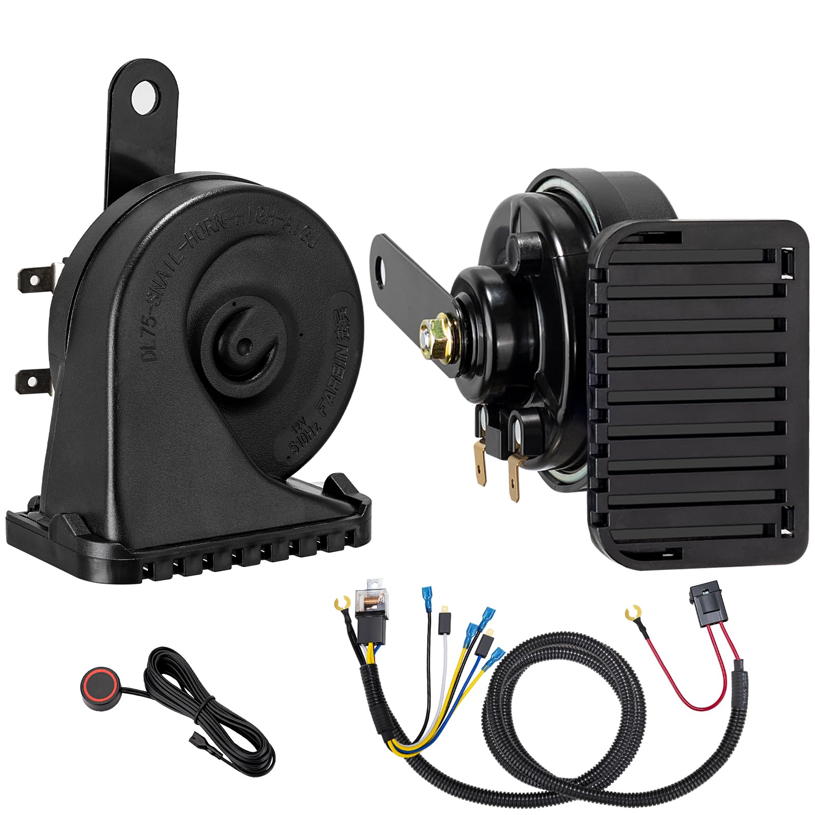 12V Car Horn Kit with Button Electric Horn for Auto &amp; Truck