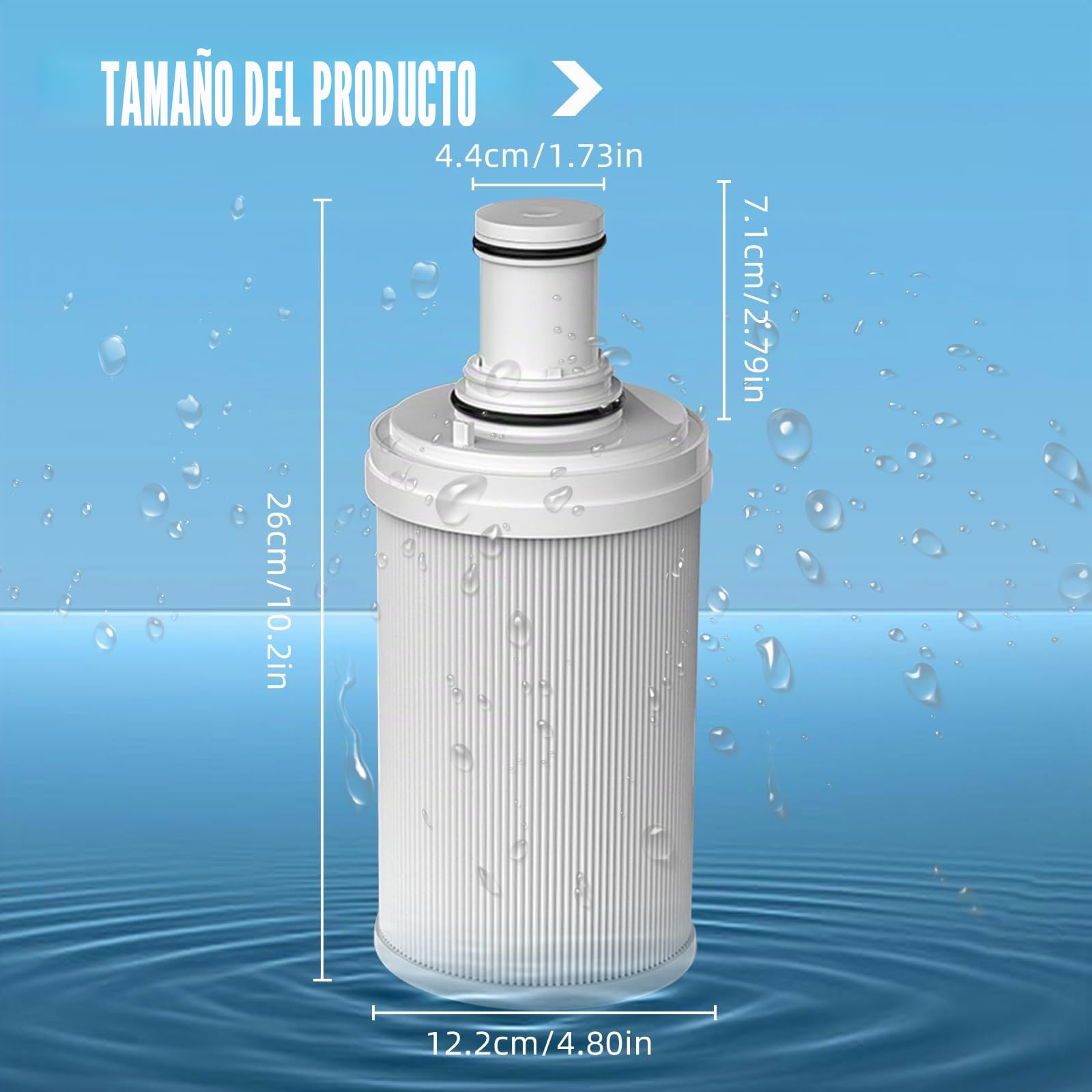 Filtro de agua compatible con Amway Espring 100186M/100188CH, filtro previo, filtración HEPA de carbón activado, elimina los olores, mejora el sabor del agua del acueducto