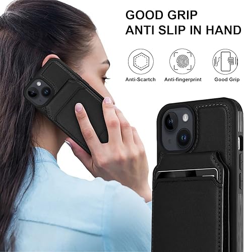 Miniatura 8 de iCoverCase Funda tipo cartera para iPhone 13 Pro Max12 Pro Max compatible con MagSafe, soporte magnético desmontable para ranuras para tarjetas, de