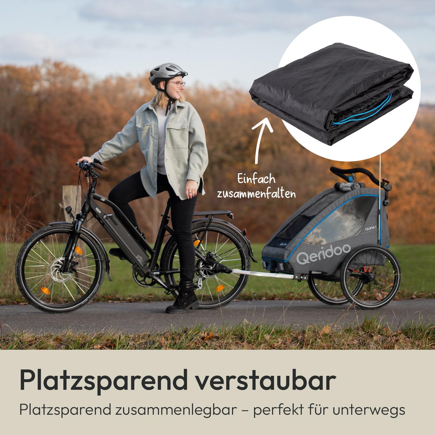 Qeridoo Faltgarage für Fahrradanhänger | Wetterfeste Schutzhülle | Robuste Abdeckung für Qeridoo Modelle | Platzsparend & einfach faltbar