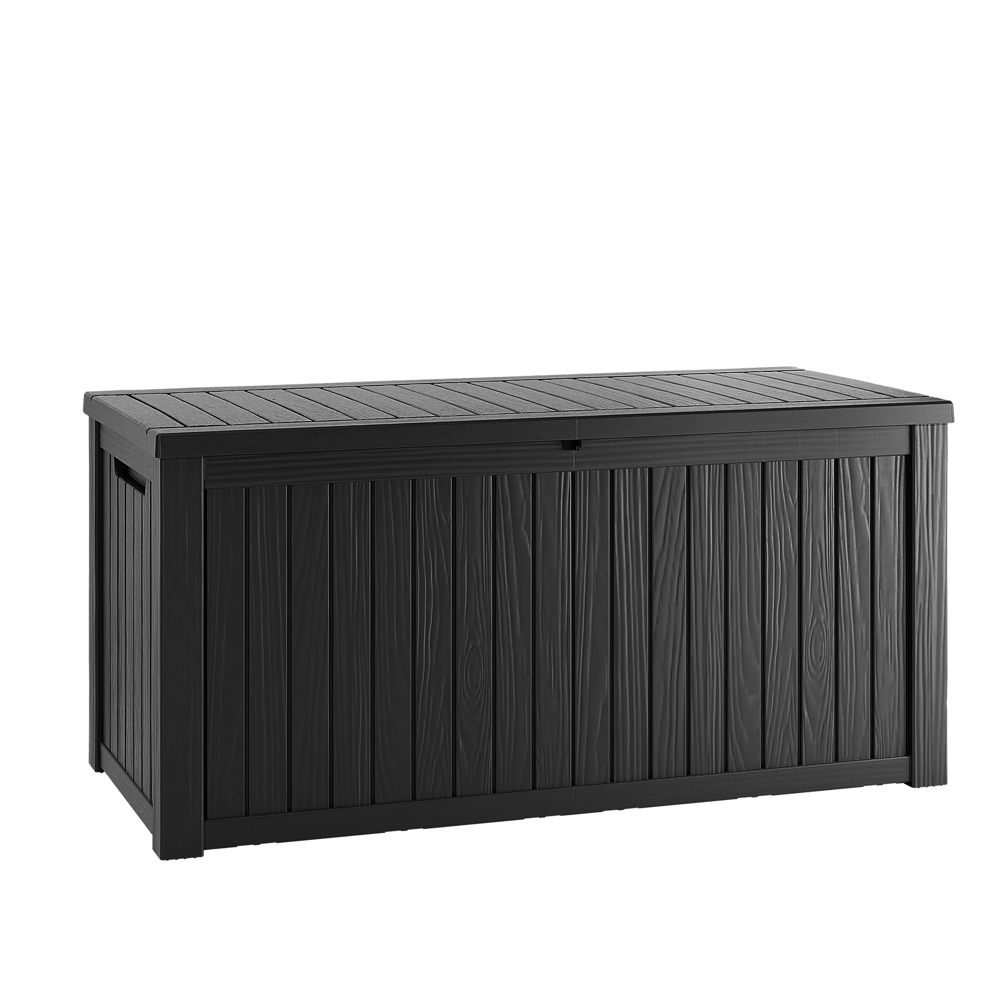 200 gallon resin deck box, waterproof outdoor storage bin for patio furniture, pool accessories, and garden tools, lockable & uv-resistant, black