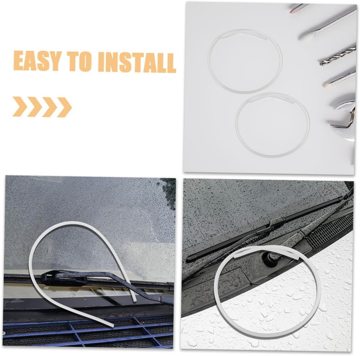 Zerodeko 5pcs Silicone Wiper Refill Strips Car Wiper Blades for Frameless Windshield and Clean