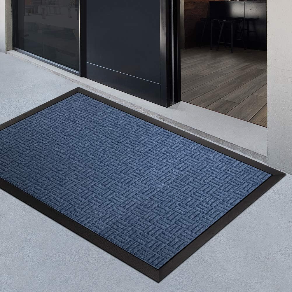 Buу 1 gеt 1 Mibao Entrance Door Mat Large Heavy Duty Front Outdoor Rug Non-Slip Welcome Doormat for Entry, 24 x 36 inch, Blue