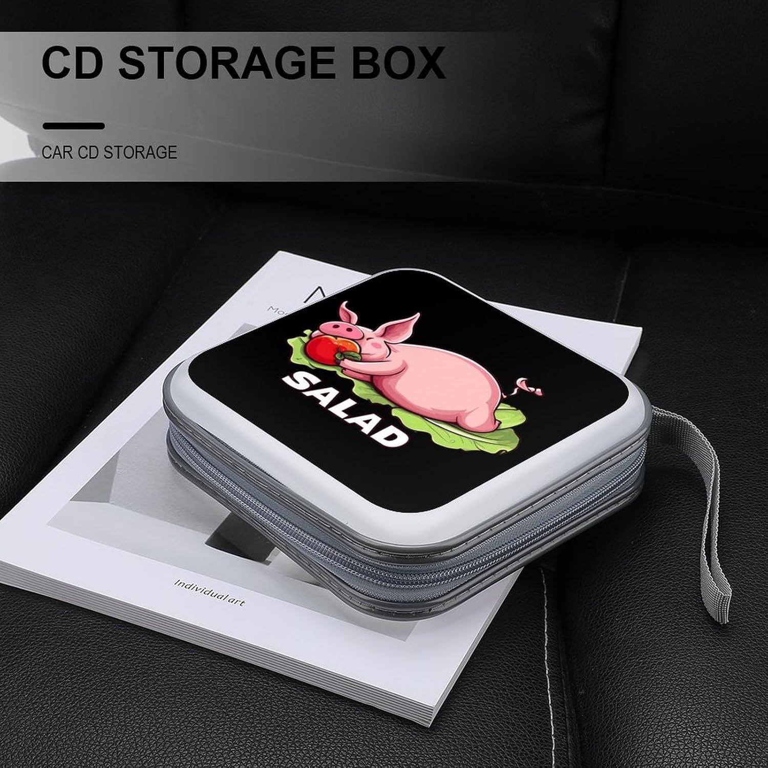 Funny Salad Protective CD Case Storage Rack 40 Capacity DVD Holder Organizer Car Travel