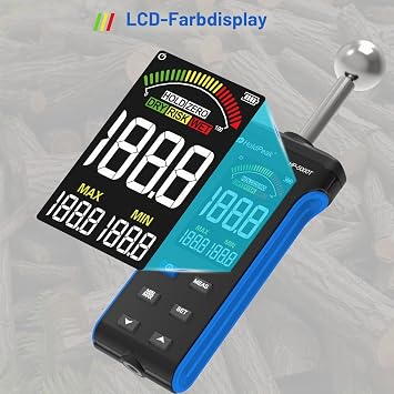 20-40mm LCD Colour Display Humidity Meter with Alarm Function for Walls Wood Masonry Concrete Plaster Building Materials Analysis Depth