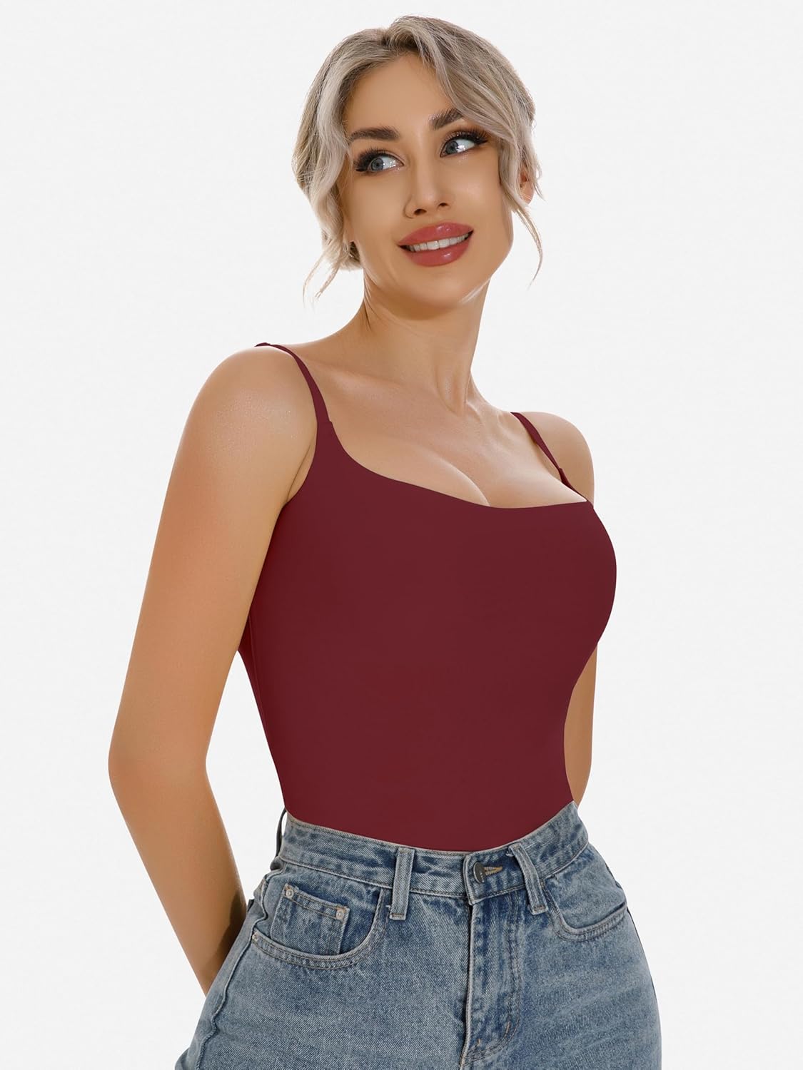 Artdear Women's Square Neck Tank Top Basic Spaghetti Straps Camisole Sexy Summer Cami Crop Tops Air Touch Fabric - Image 5