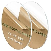 Vista 7 de Hoja de plexiglás de 1/4" - Círculo acrílico transparente de 13" de diámetro, disco para pastel, para mesa, fondo