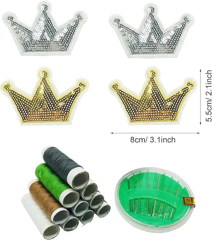 Woohome 10 Paquetes de Parches de Alas de Lentejuelas para Ropa miniatura 6