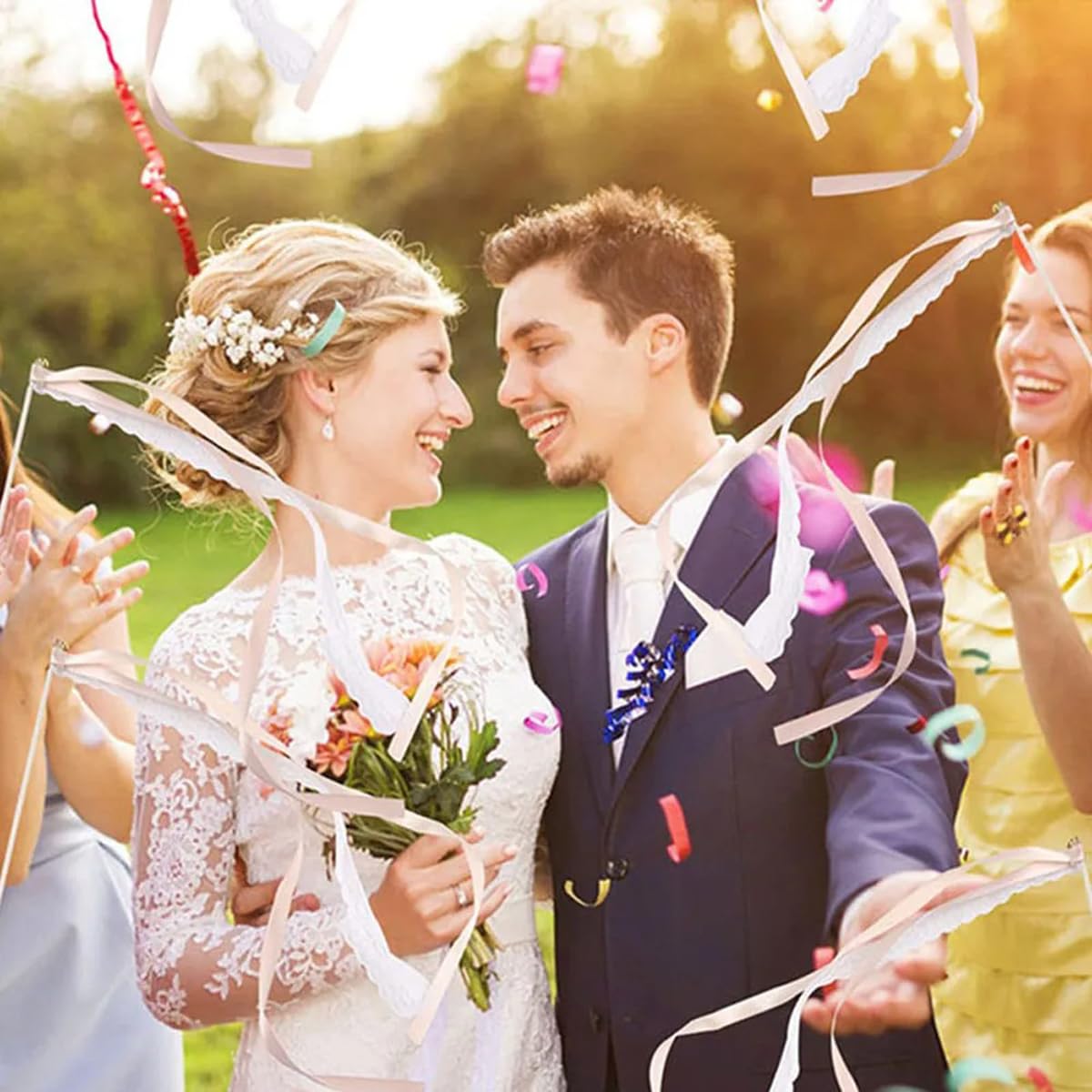 50 Stück Bunte Luftschlangen Mit Glöckchen, Feenstäbe, Party-Luftschlangen, Dekoration Für Geburtstage, Hochzeiten, Weihnachten