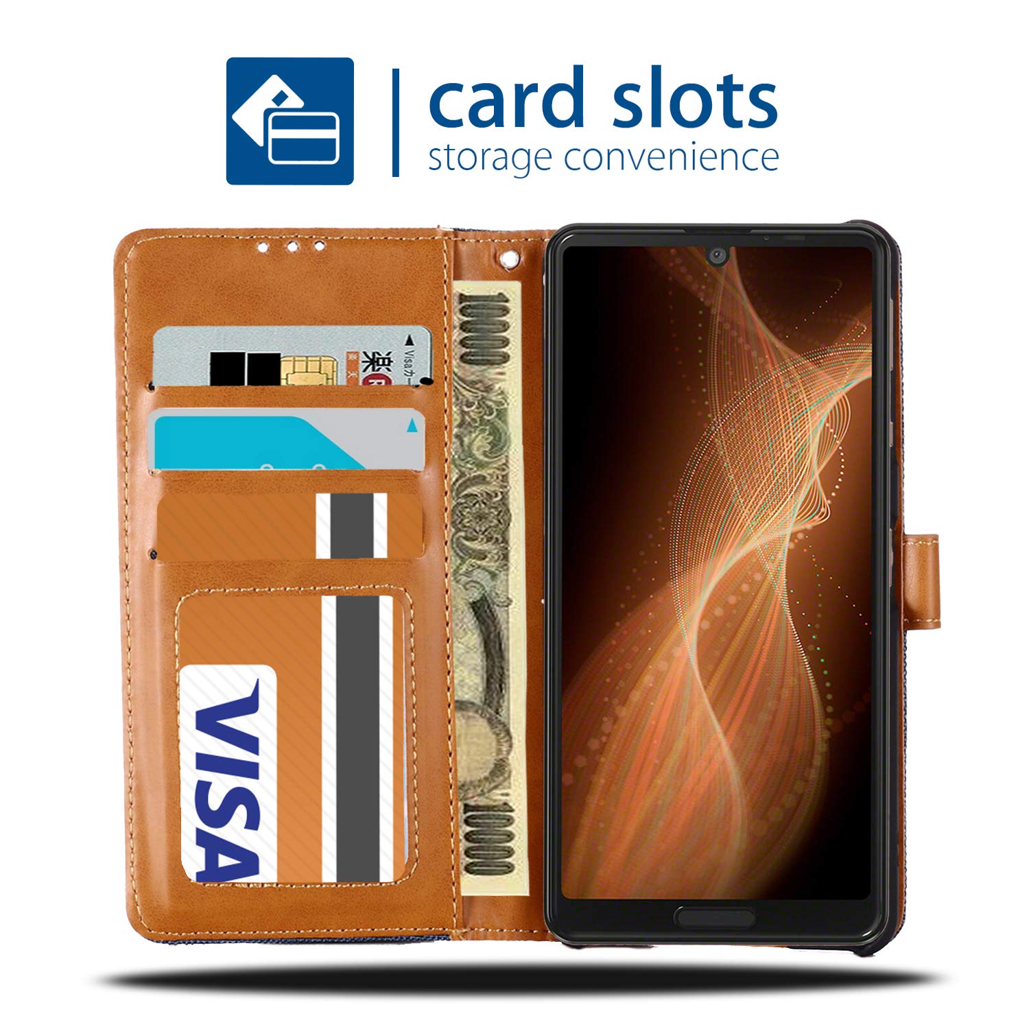 新型モデル デニム デザイン ケース 手帳型 AQ