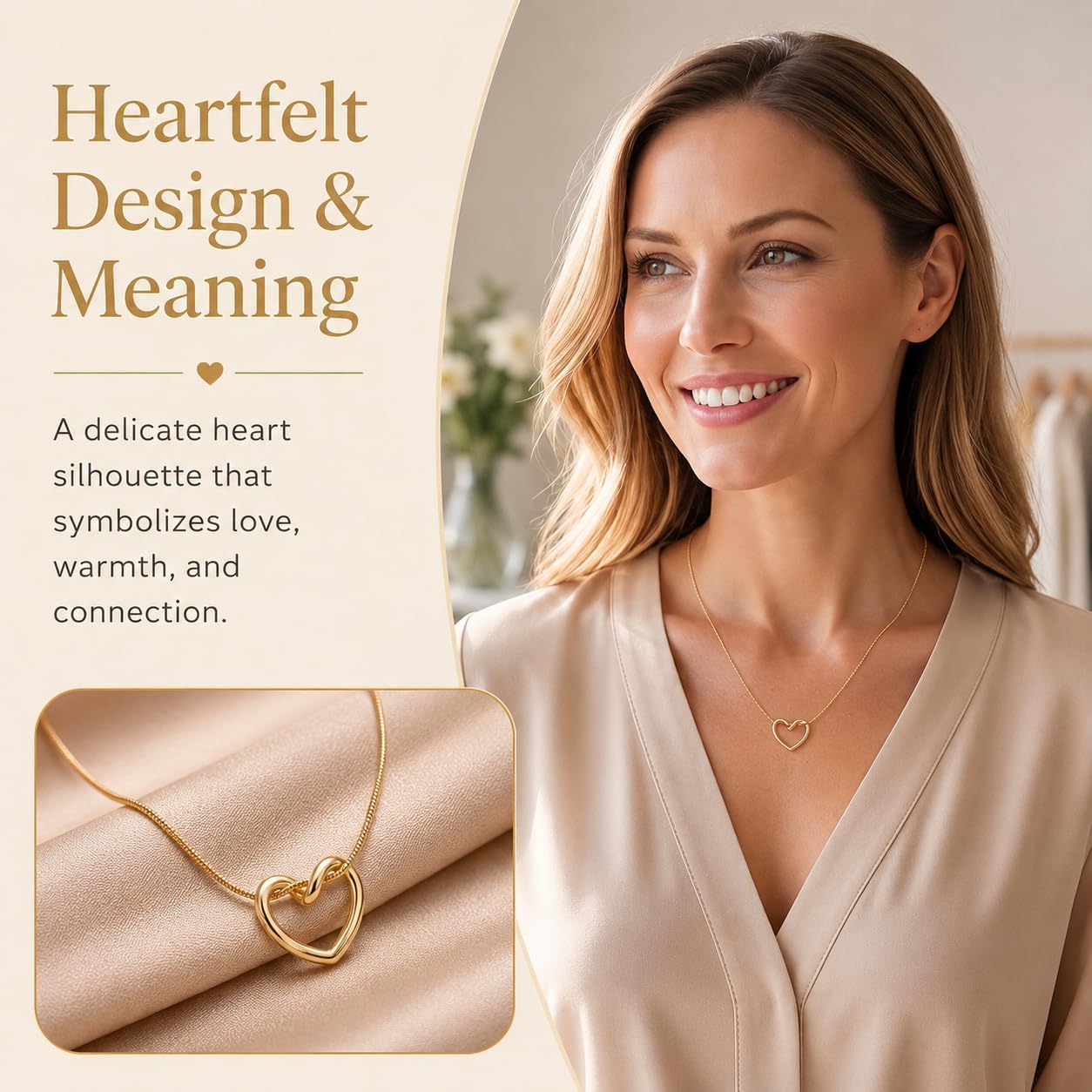 LemonRose Dainty Gold Heart Necklace for Women 14k Gold Plated Heart Pendant Choker Necklaces Small Gold Love Open Heart Chain Necklace for Women Simple Gold Necklace for Women Trendy Jewelry Gifts