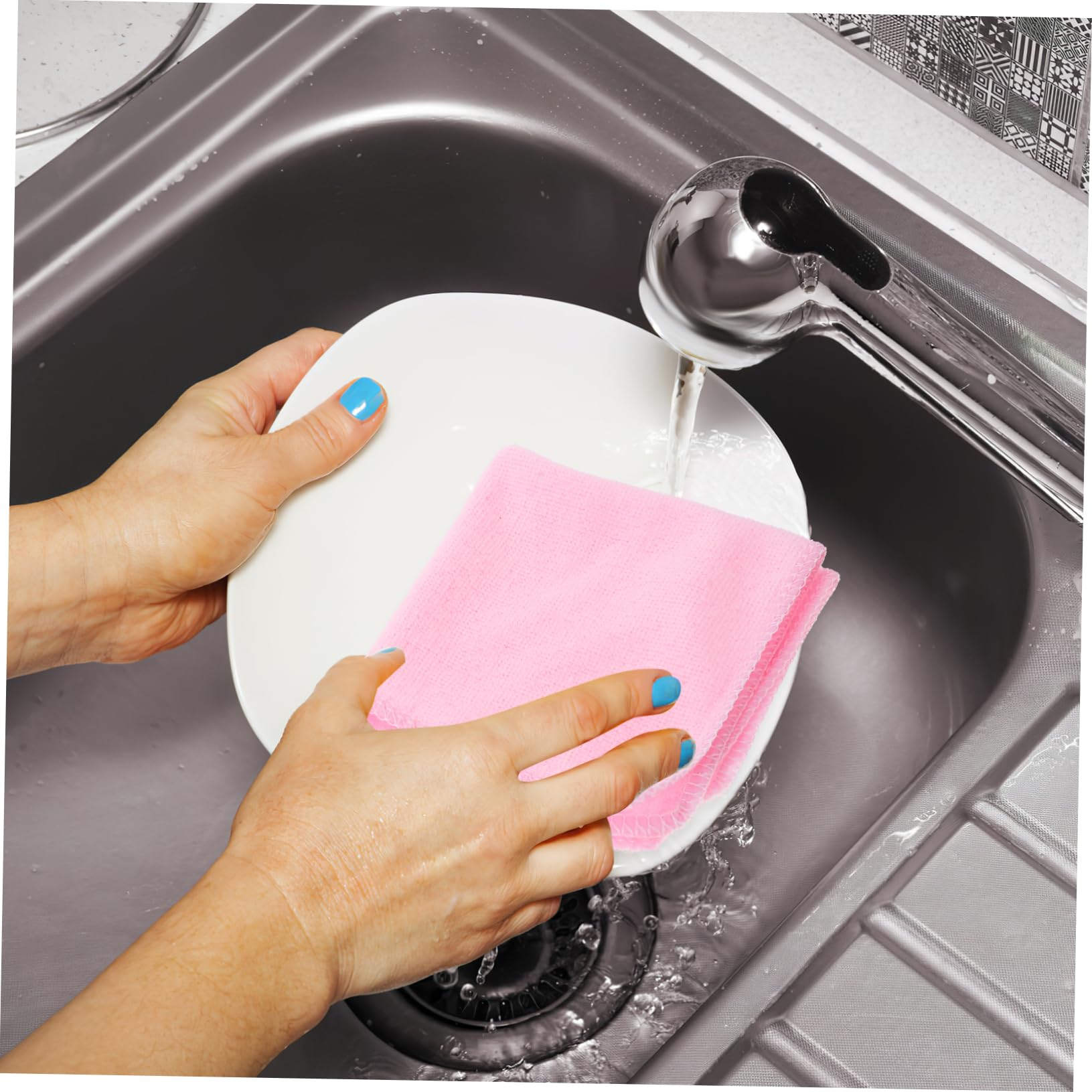 Cabilock 2 Juegos Ropa De Microfibra Esponjas Paños De Cocina De Algodón Absorbente Kitchen Towels Bayeta Escurreplatos Paños De Limpieza De Platos Toallas para Lavar Platos 20 Piezas * 2