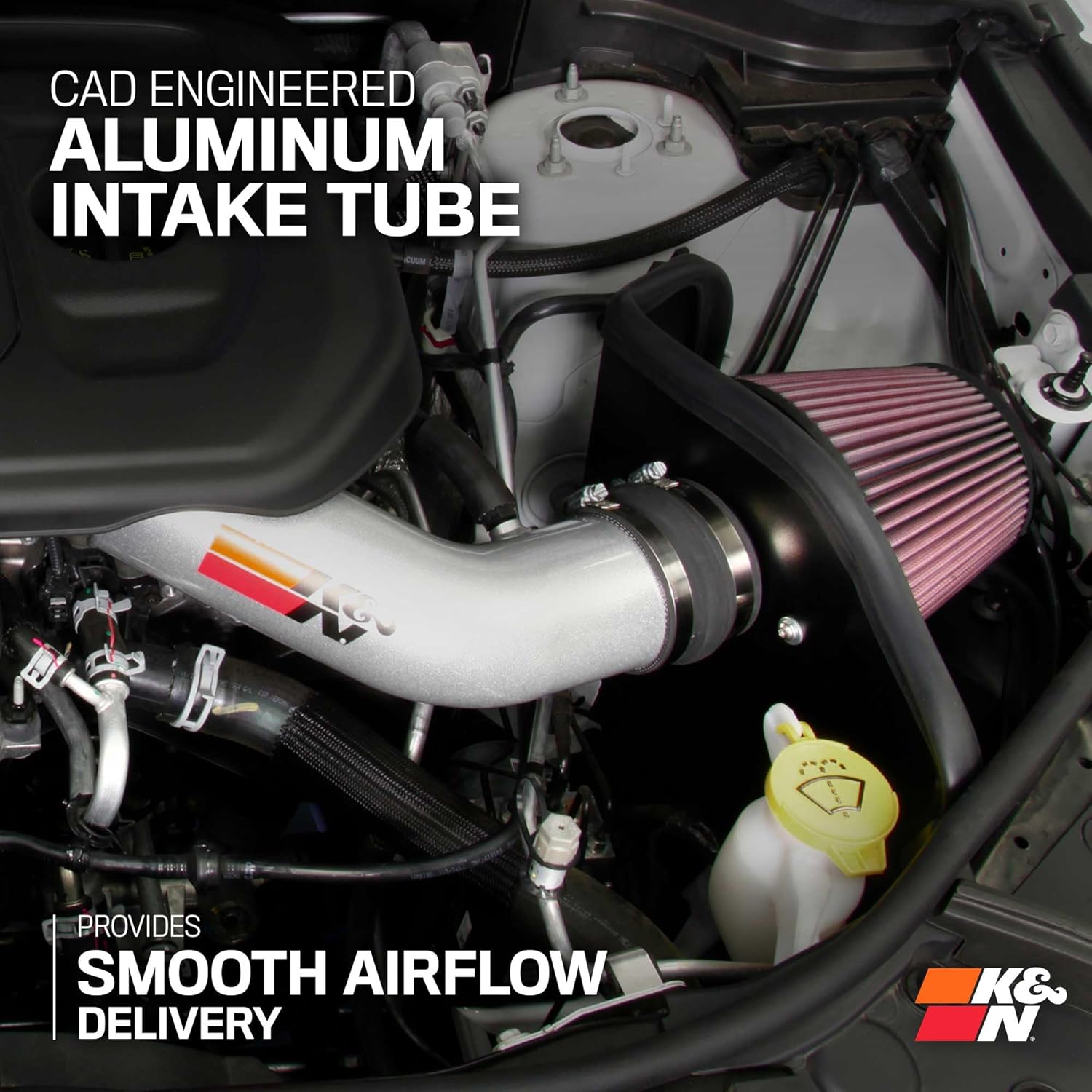 K&N Cold Air Intake System: High-Flow Air Filter, Increase Performance & Towing: Compatible with 2016-2024 JEEP/DODGE: Durango, Grand Cherokee, Grand Cherokee WK, 77-1572KS