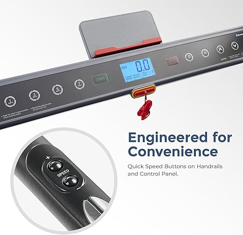 Miniatura 6 de Sunny Health & Fitness Cinta de correr plegable Strider, cinturón de correr de 20 pulgadas de ancho con aplicación exclusiva opcional SunnyFit™ y