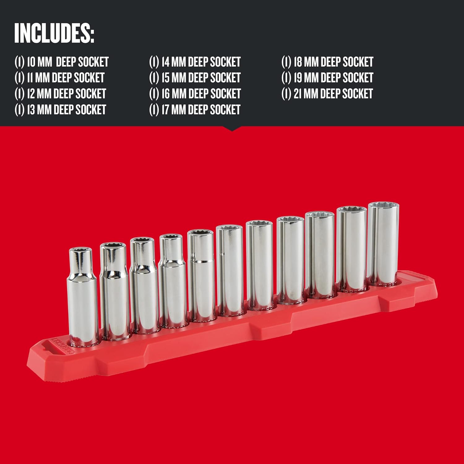 CRAFTSMAN Deep Socket Set, 1/2-Inch Drive, Metric, 11-Piece (CMMT12049) - - 
