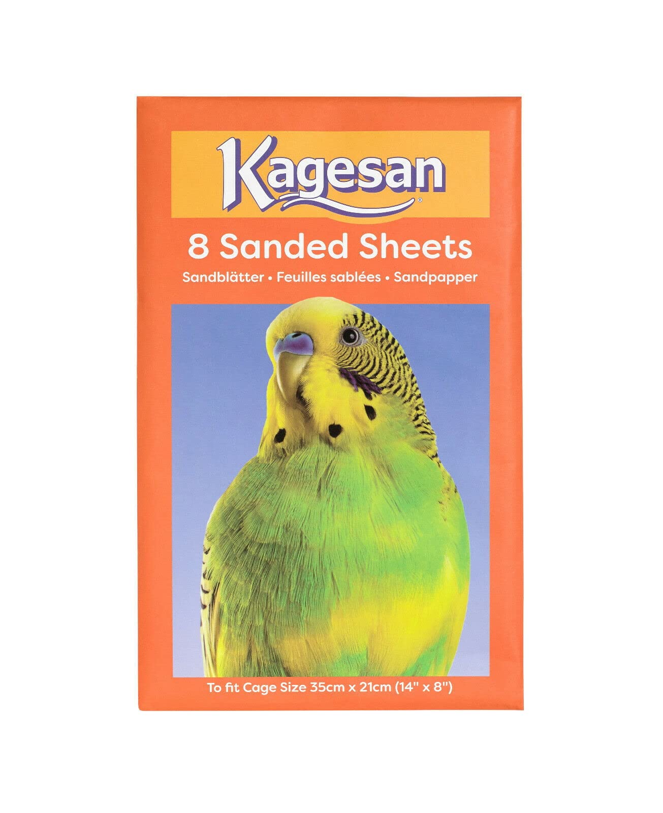 3 PACK Kagesan Lot de 24 feuilles de papier sable pour cage à oiseaux Orange 35 x 21 cm