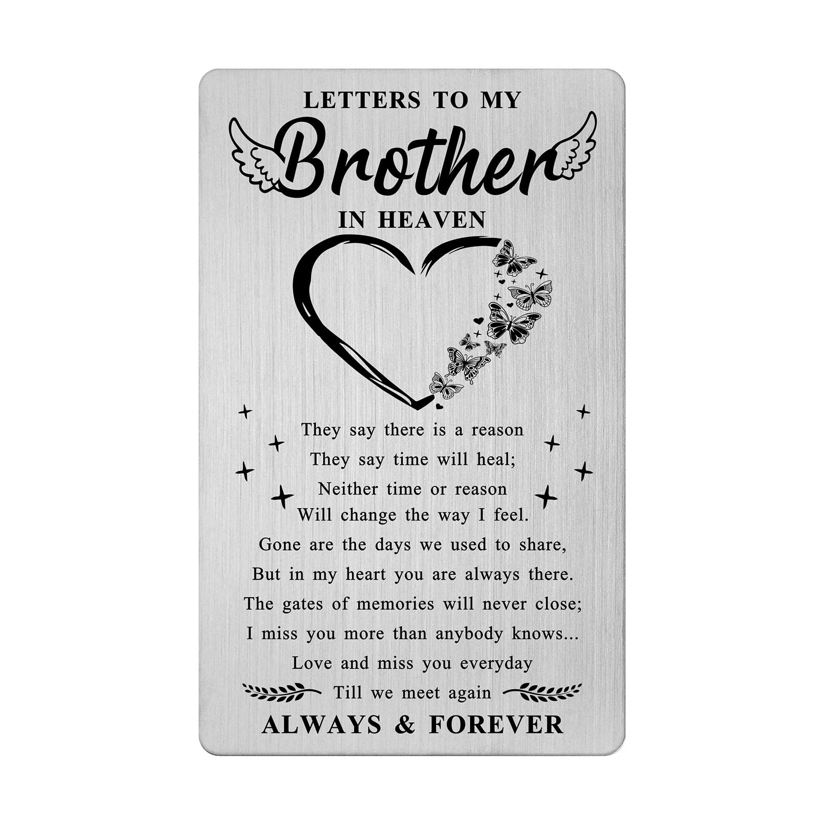 Viayen Loss of Brother Sympathy Card- Memorial Gifts for Loss of Brother- Memory Bereavement Remembrance in Heaven Keepsake