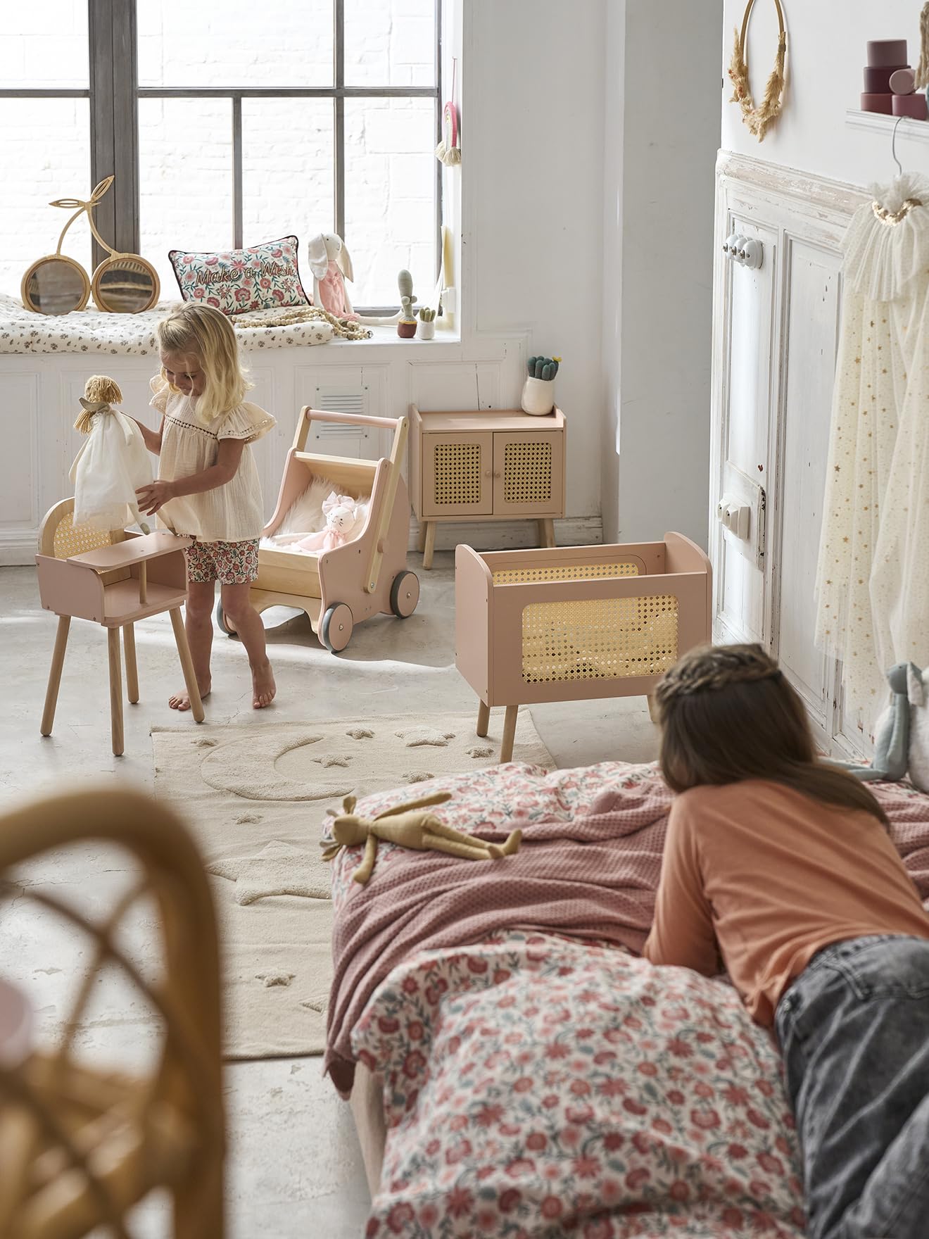 VERTBAUDET Chaise Haute en cannage et Bois Multicolore TU