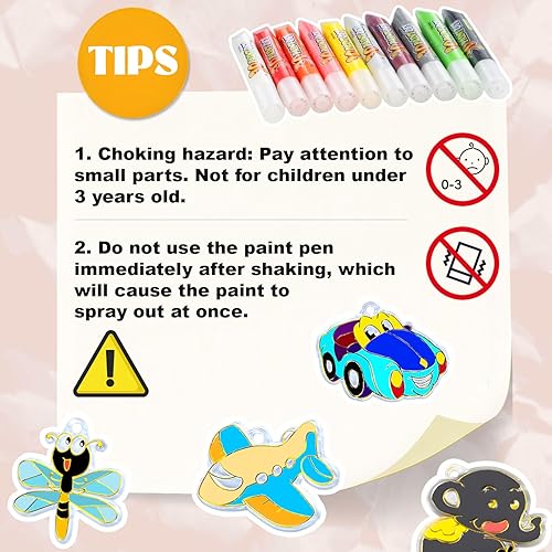 Miniatura 7 de SVECKE Pintura atrapasoles para niños, crea tus coloridos atrapasoles, kit de pintura acrílica para ventana, arte de ventana para niños de 6, 7, 8,