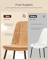 Vista 6 de VASAGLE Dining Chairs, Set of 4 Dining Room Chairs, Metal Frame, Adjustable Feet, Easy to Clean, Glacier-Textured Synthetic Leather, for Kitchen