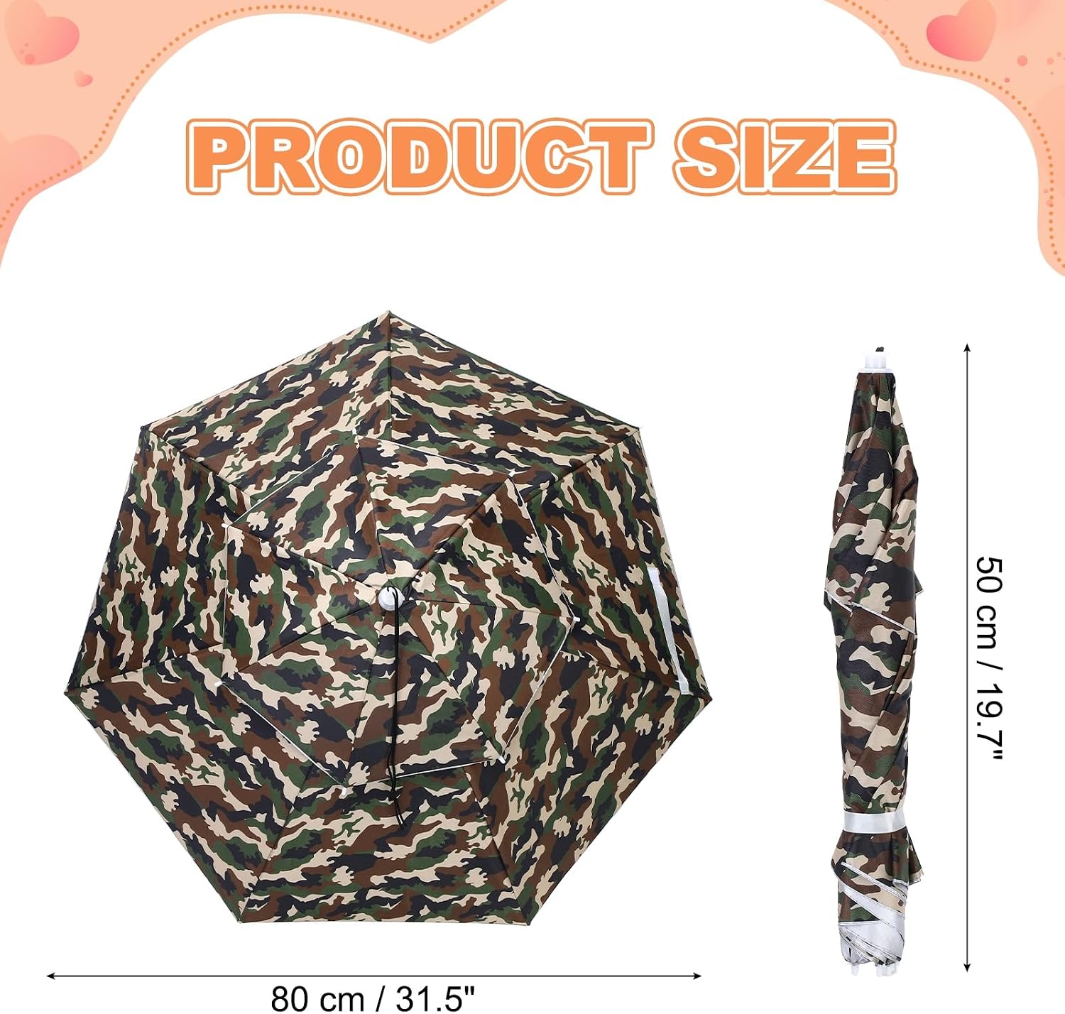 Umbrella Hat Fishing Hat Waterproof Adjustable Double-Layer Sun Cap image 2
