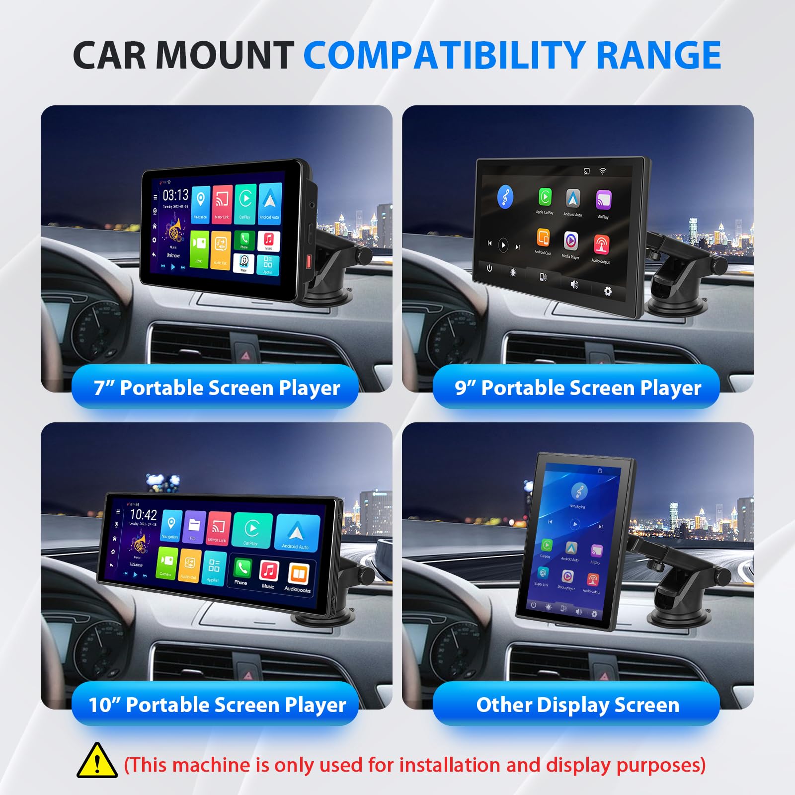 Porta del Cruscotto Flessibile per carplay Schermo, Staffa per Ventose per Autoradio Portatile, Parabrezza Halberatz per la Navigazione per Auto portatile