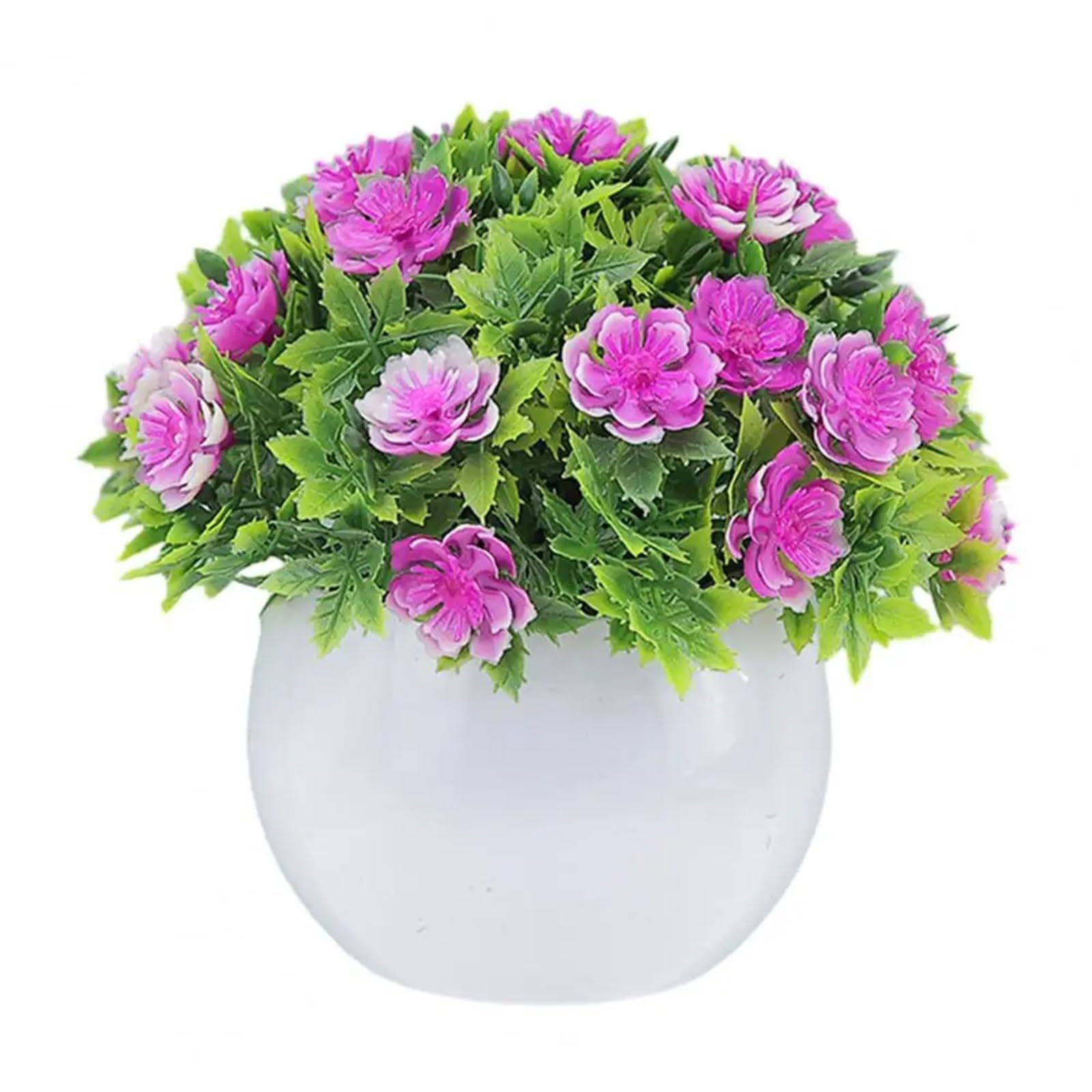 HUWOYG 2pcs 14 * 13cm Fake Potted Plant Realistic Artificial Bonsai Ornament Green Eucalyptus For Home Office Patio Desktop Garden Decoration For Home