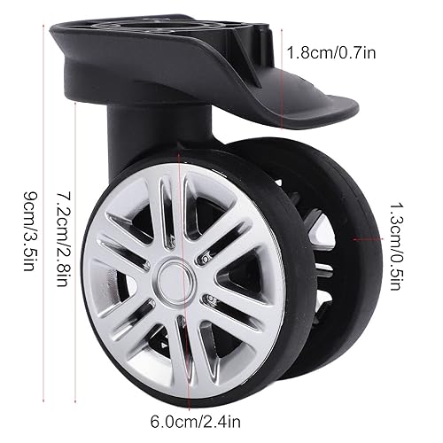 Miniatura 3 de plplaaoo - Rueda giratoria de repuesto de 360 grados, 1 par de ruedas giratorias de equipaje, 1 par de ruedas de repuesto de equipaje, ruedas