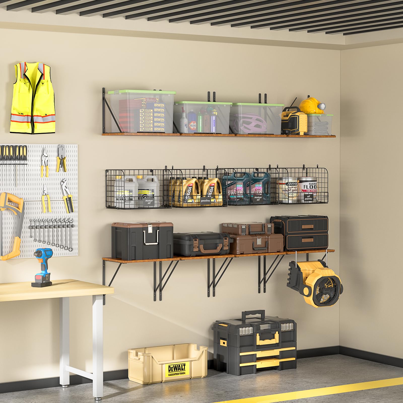 Pipabiba Lot De 6 Crochets De Rangement En J Pour Garage - 8,8 Cm