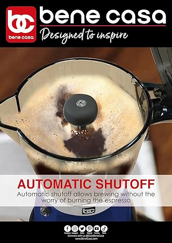 Miniatura 4 de Bene Casa Cafetera eléctrica portátil azul para café expreso, 1-3 tazaschupitos (1, azul)