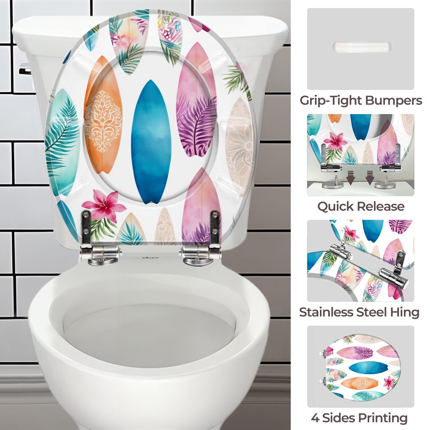 Asiento de inodoro redondo de resina para baño