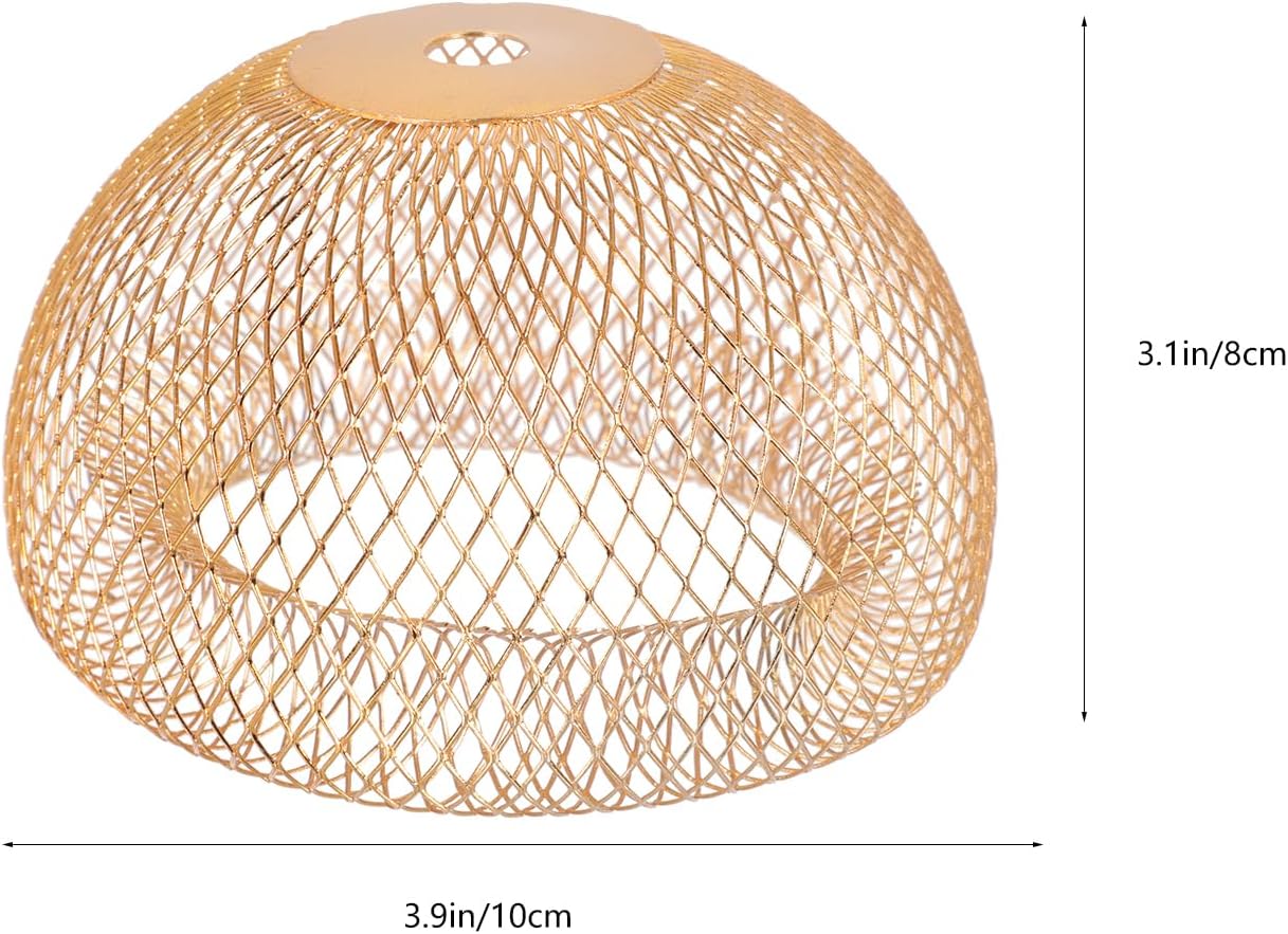 Luxshiny Iron Wire Lampshade Birdhouse Shape Hanging Lamp Cover Decorative Light Cover for Chandelier and Ceiling Light Hollow Out Shade Softens for Home Office 3.93X3.93X2.36 inch