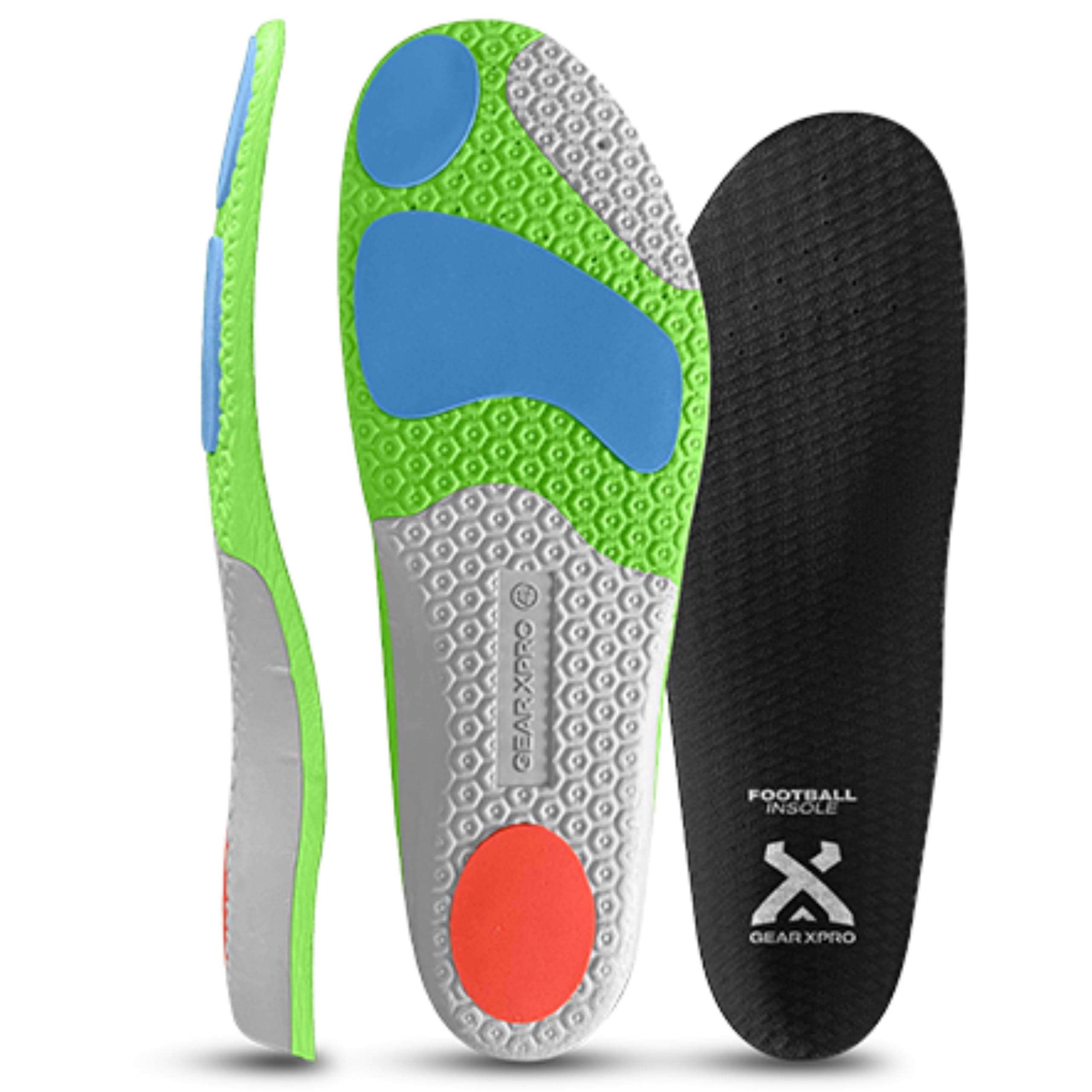 GEARXPro - Solette Sportive per Scarpe da Calcio - Ammortizzazione EVA - Massimo Comfort - Protezione Urti - Riducono il Rischio di Infortuni - Traspiranti - Unisex, Adulto (44, 1, unità)