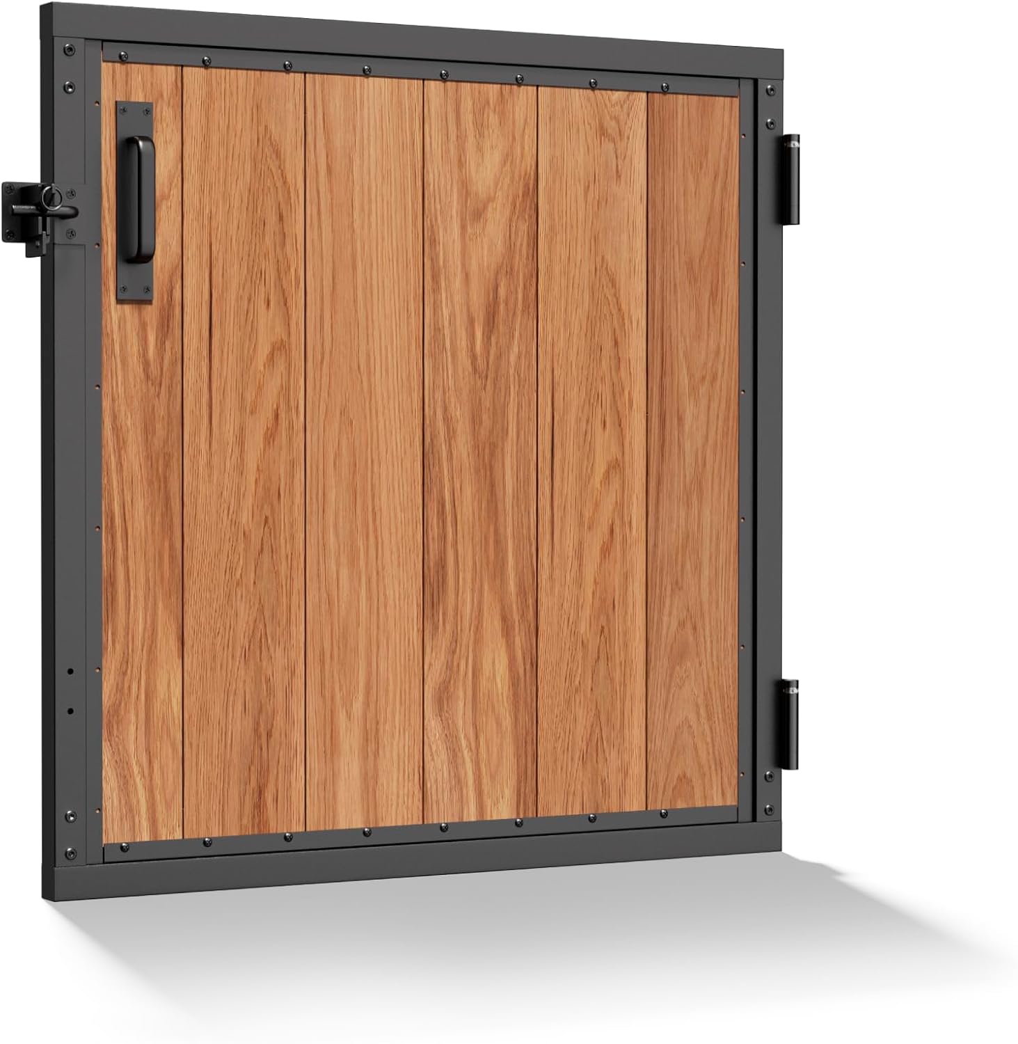 3x3FT Fence Gate Frame Kit 201 Stainless Steel Heavy Duty Garden Gates Anti-Sag Backyard Front Gate Reinforcement Hardware, Left/Right Mount (No Wood Planks Included)