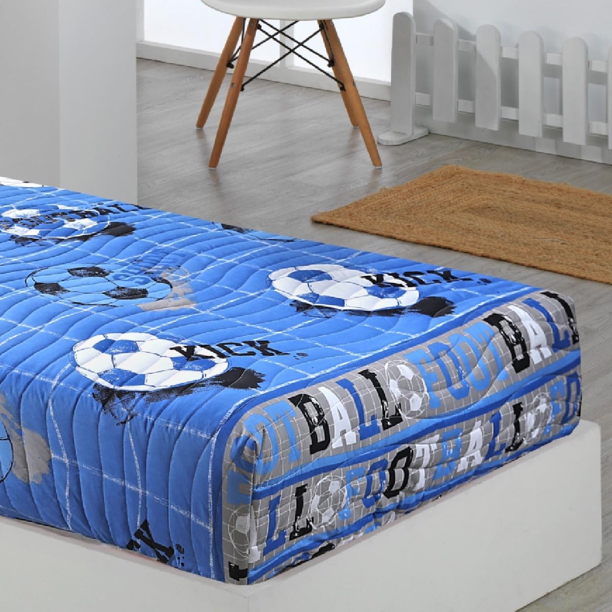 Colcha Bouti Ajustable Cama Nido Infantil y Juvenil de Verano Fútbol Quick Color Único Talla Cama 90