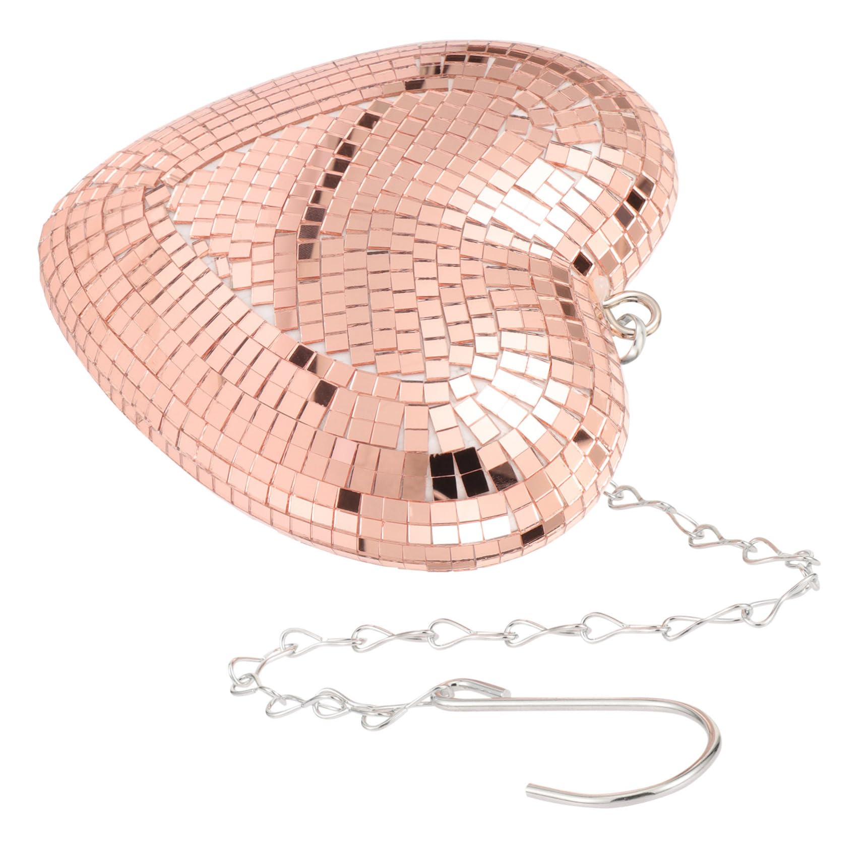 SOLUSTRE Heart Shaped Mirror Disco Ball Hanging Decoration Reflective for Weddings Birthdays and Dance Events Stylish Design for Home and Venue Enhancement