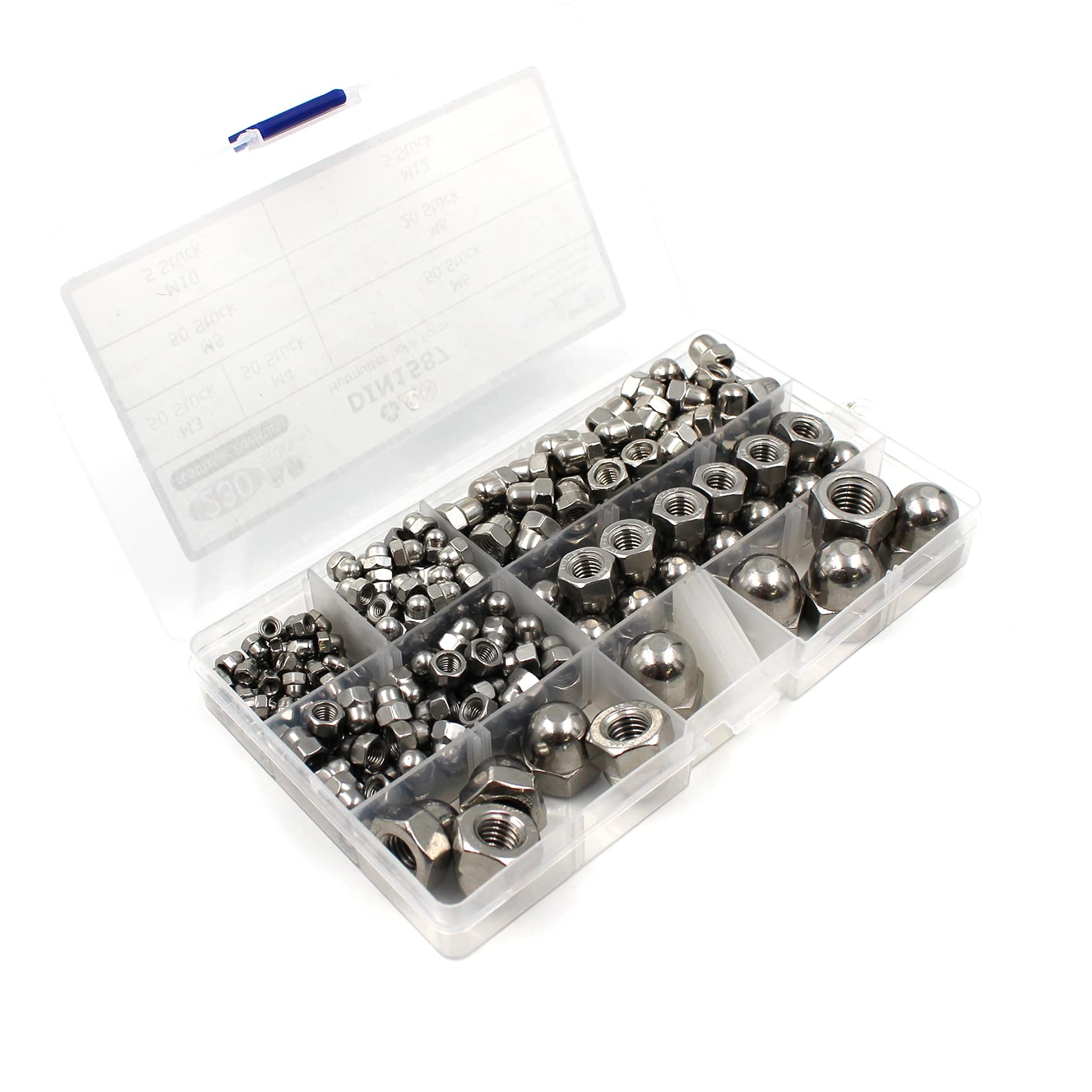 RS PRO, Bright Zinc Stainless Steel Dome Nut, DIN 1587, Metric