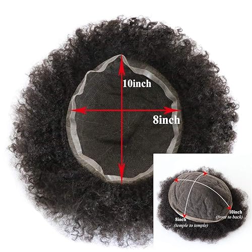 Vista 40 de Afro Toupee para hombres negros, encaje completo, afroamericano para hombre, tupé, rizado, 100% cabello humano brasileño, nudos blanqueados, línea