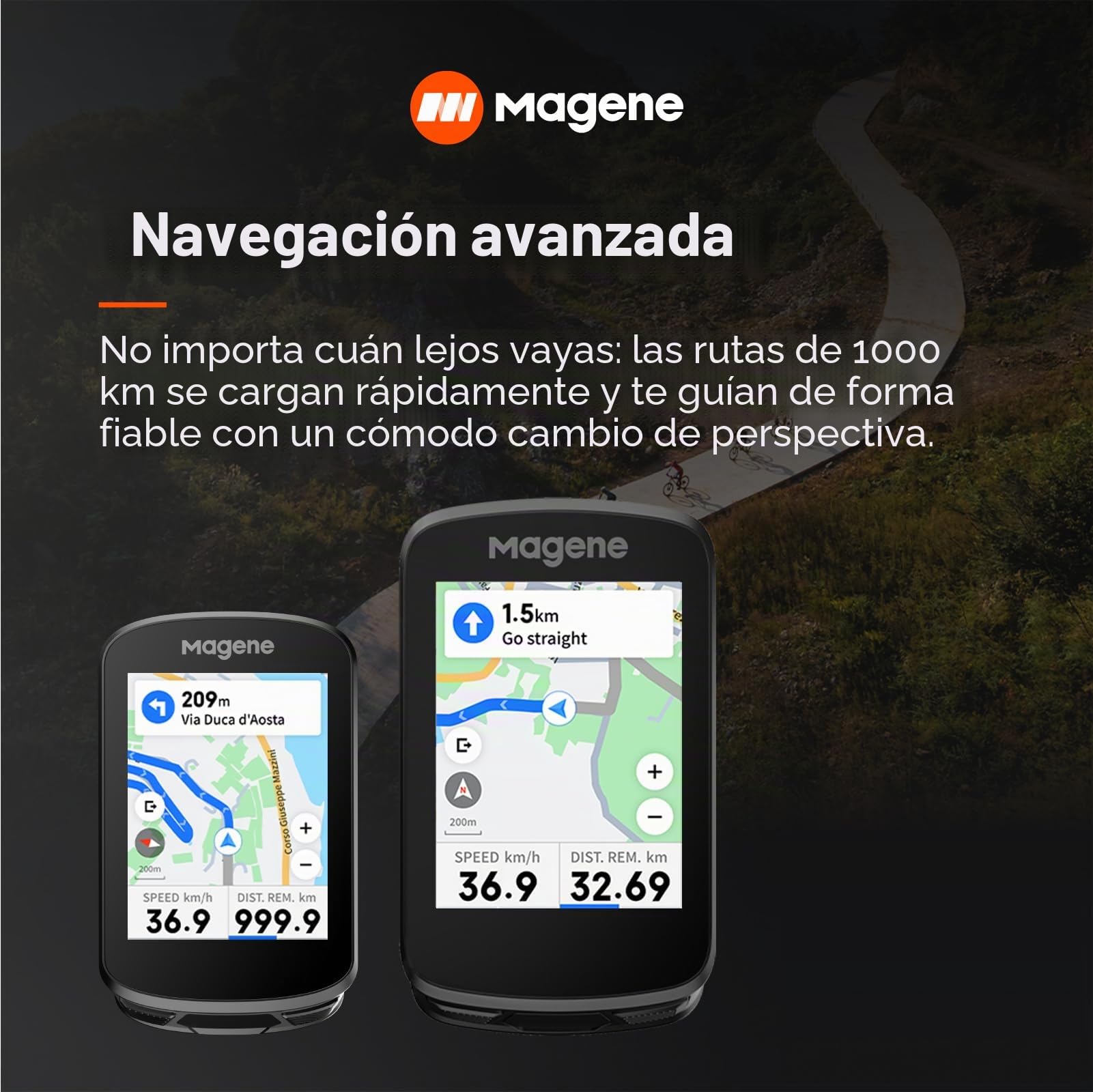 Magene C506 GPS Ciclocomputador Inalámbrico Pantalla Táctil Color Navegación Mapa WiFi Bluetooth IPX7