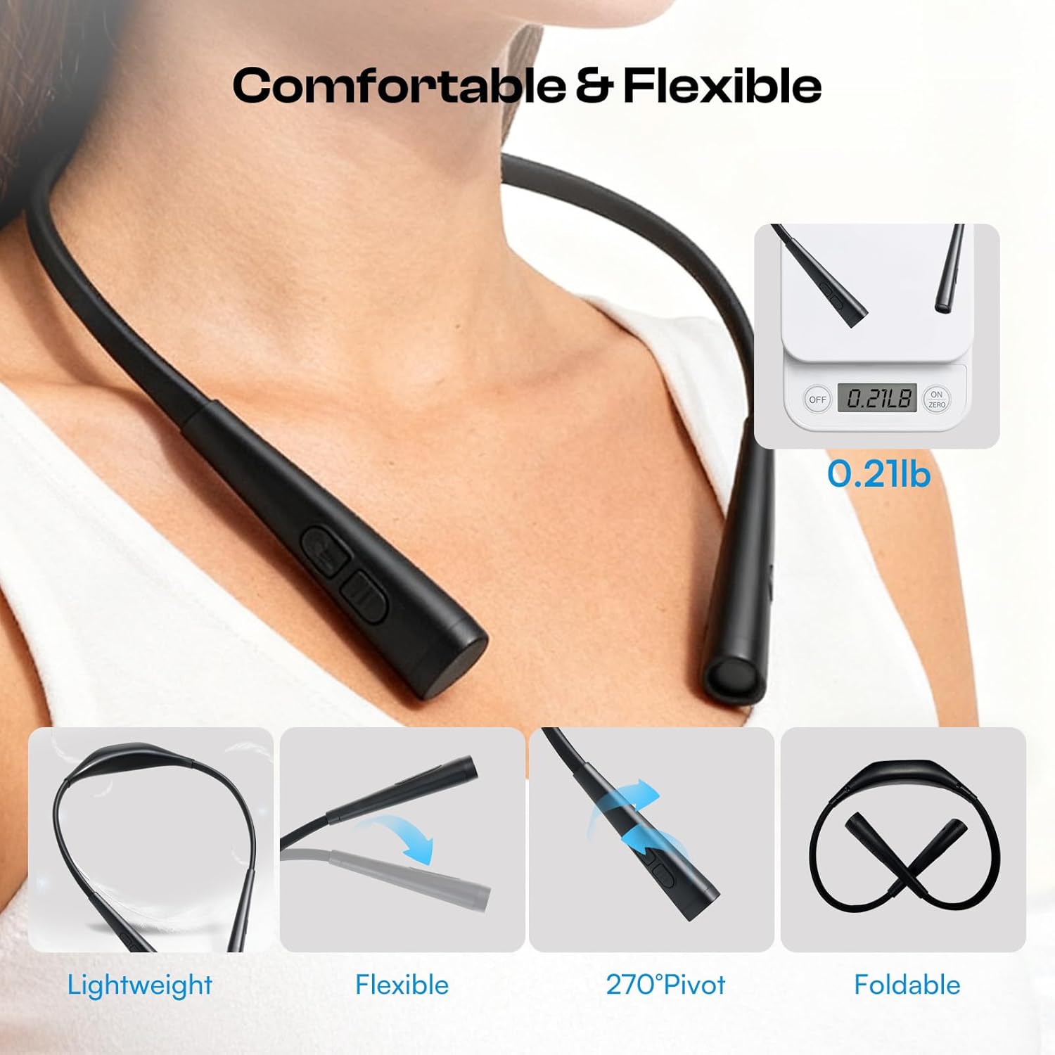 Caydo Knitting Light with Bag, 4 Color Temp & 5 Brightness Book Light for Eye Protection, Adjustable Angle & Soft Arm, Ideal Gift as Neck Light for Reading/Crafts/Diamond Painting/Woodworking (Black)