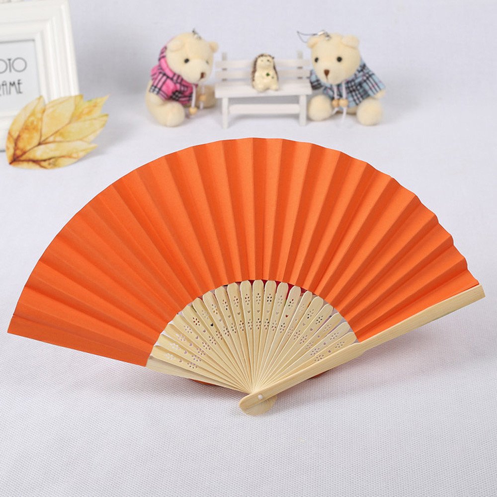 Éventail Pliable Bambou - 21cm - Multiple Couleurs - Décoration Mariage, Danse, DIY