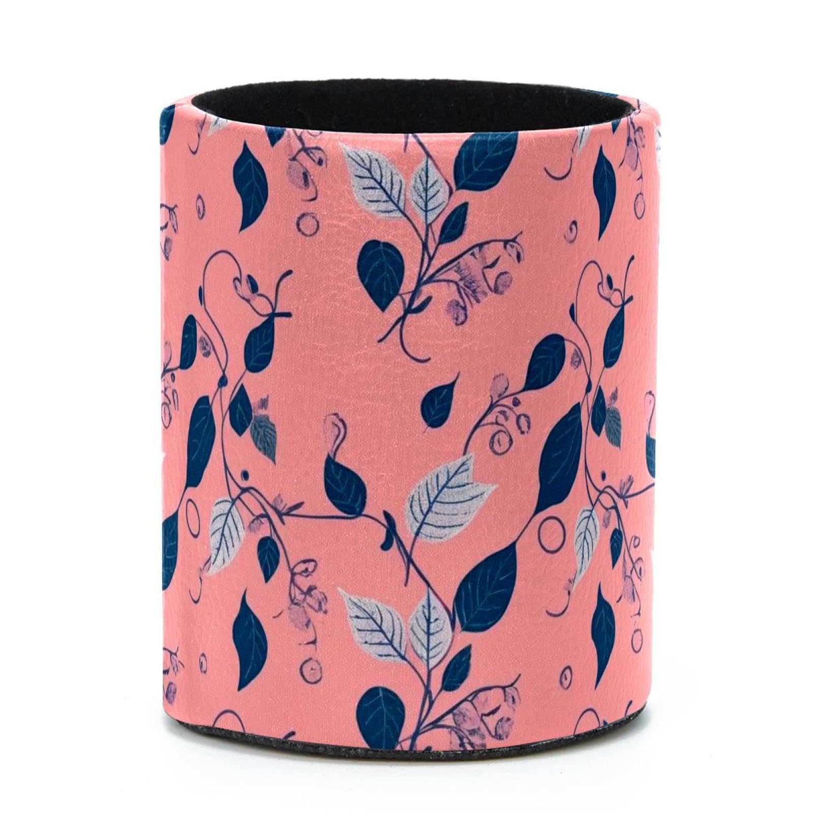 VAPOKF Round Pencil Holders for Desk, Artistic Leaves Pen Holders Pen Pot Makeup Brushes Storage Desktop Stationery Supplies Organiser for Home Office
