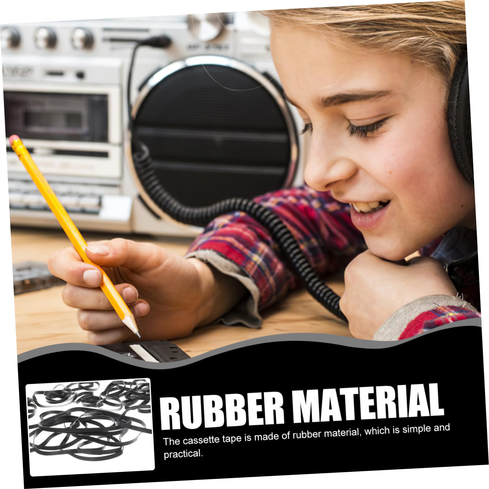 DOITOOL Cinghie per Registratore di Cassette in Gomma Resistenti All'usura a Basso Rumore Nero 50 Pezzi per Riparazione e Manutenzione