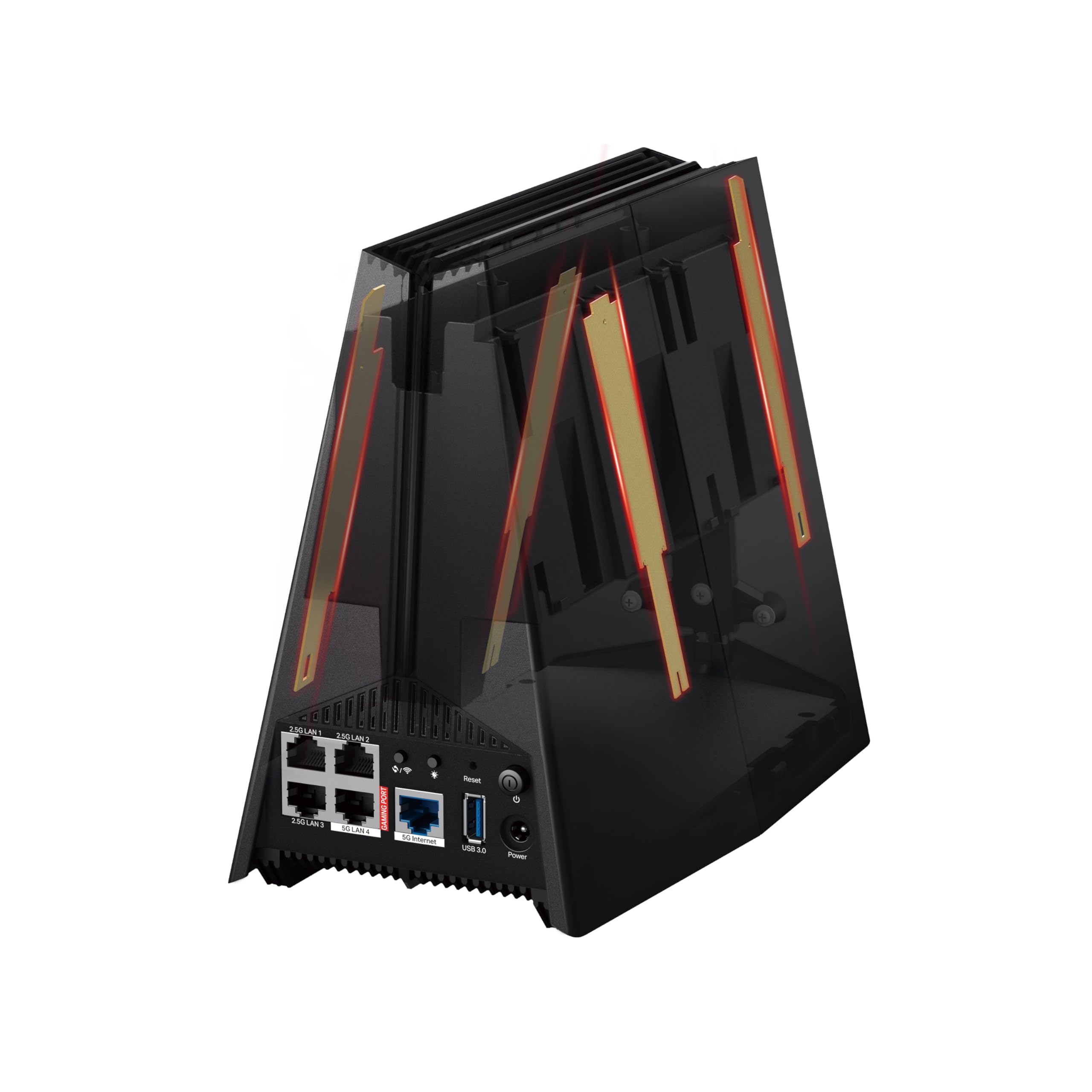 TP-Link Archer GE550 Wi-Fi 7 Gaming Router Tri-Band BE9300, 2 × 5 Gbps-Port + 3 × 2,5 Gbps-Port, MLO, VPN, Dedizierter Gaming-Anschluss, Dediziertes Spiele-Panel, Exklusive Beschleunigung für Spiele | WLAN-Gaming-Router 7. 2,5 G-Anschlüsse. Geringe Latenz