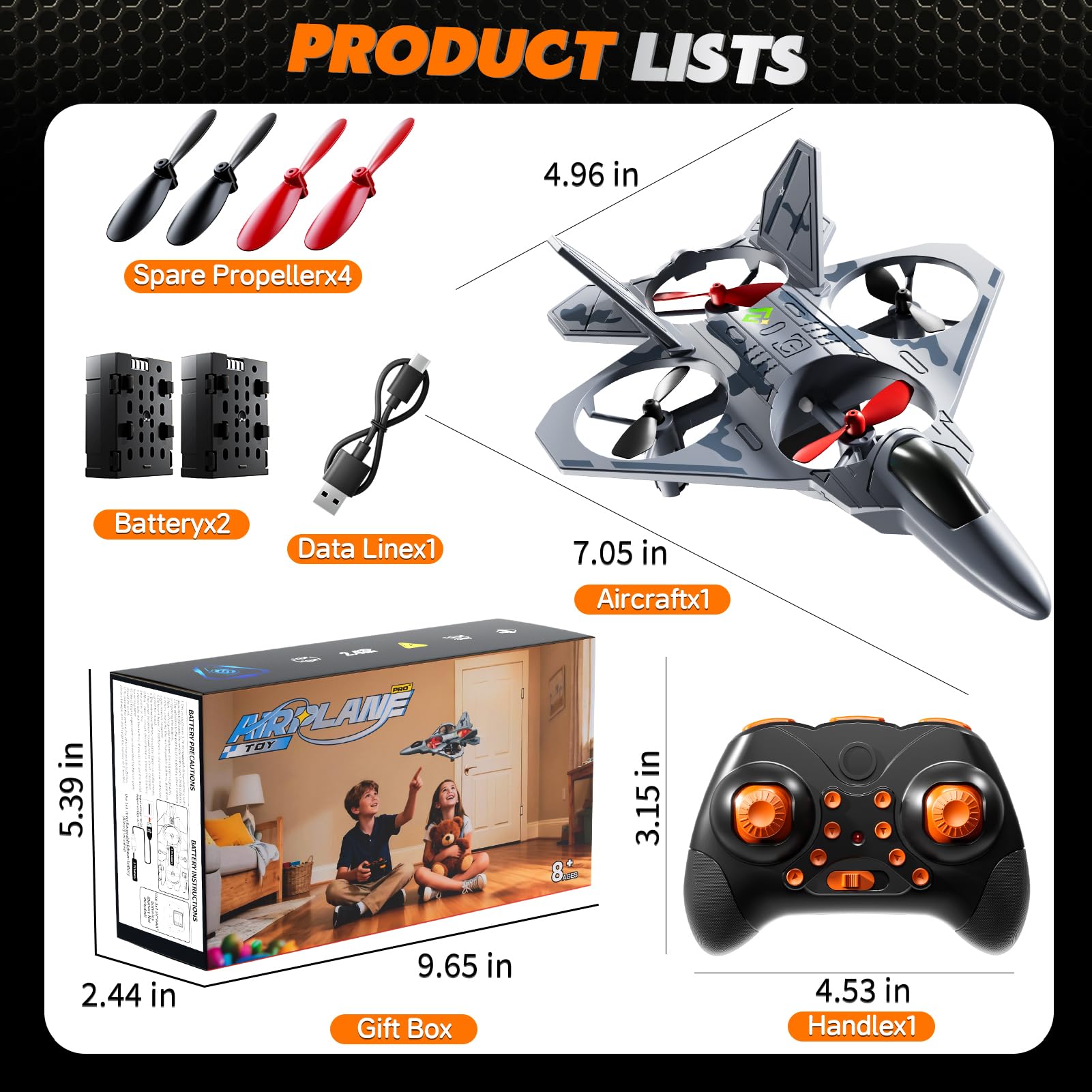 KukuFun Drone RC Avión 2.4GHz Stunt Outdoor Flying Toy para niños de 8 a 12