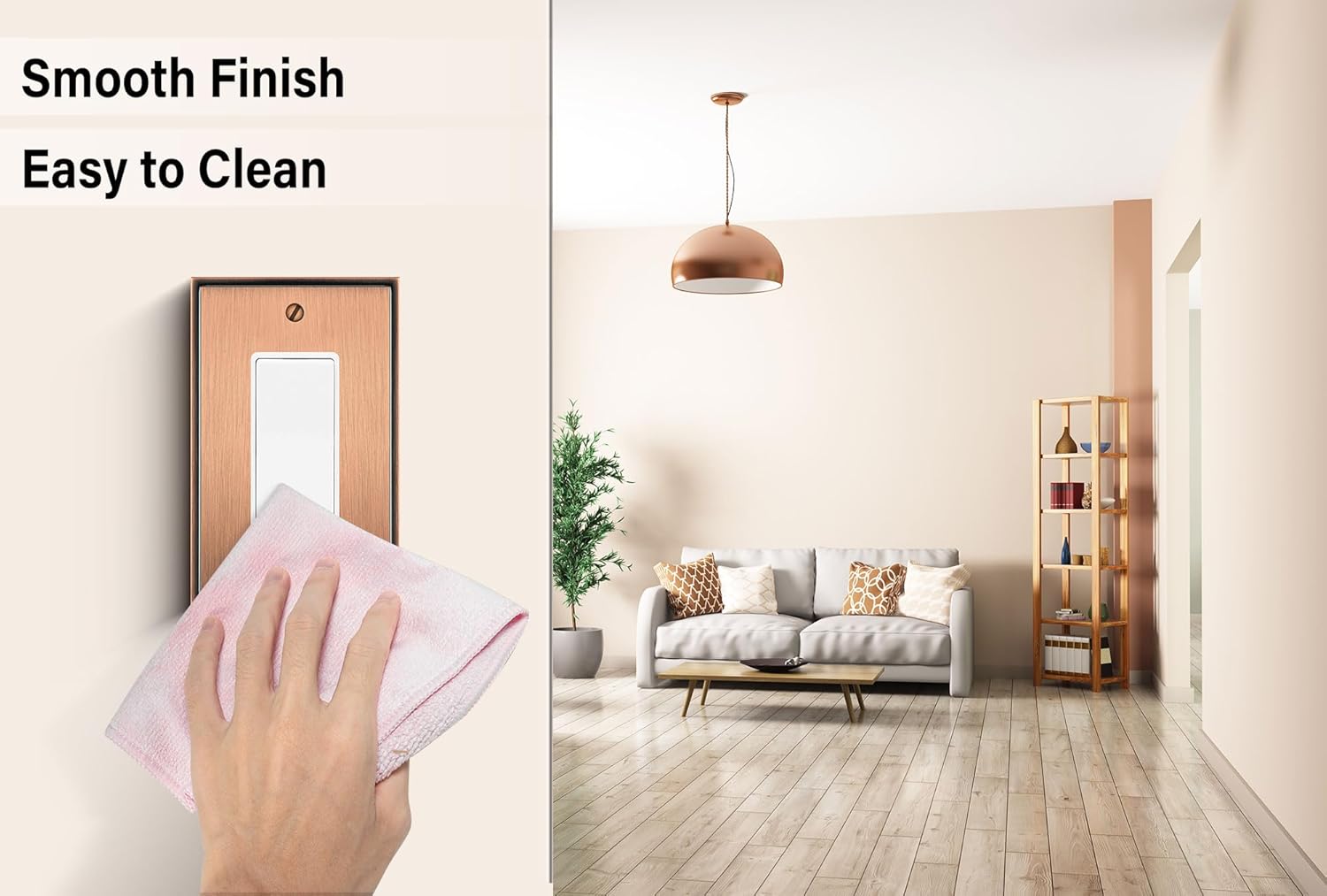 Henne Bery Soft Modern Decorative Wall Plate Switch Plate Outlet Cover (Single Decorator 2PK, Antique Copper)