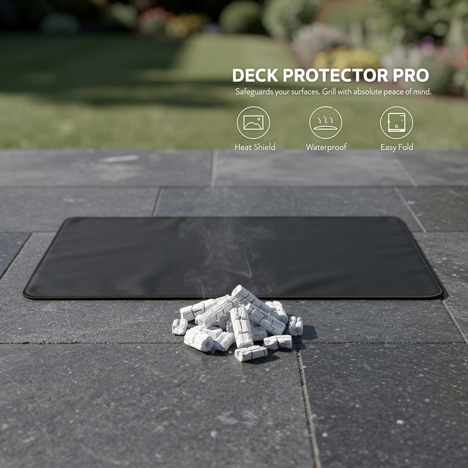 High-Temperature Resistant Bbq Grill Mat, 35.8 X 48 In Fire Pit Pad, Flame Retardant, Deck & Patio Protector, Fire Resistant Under Grill Mat