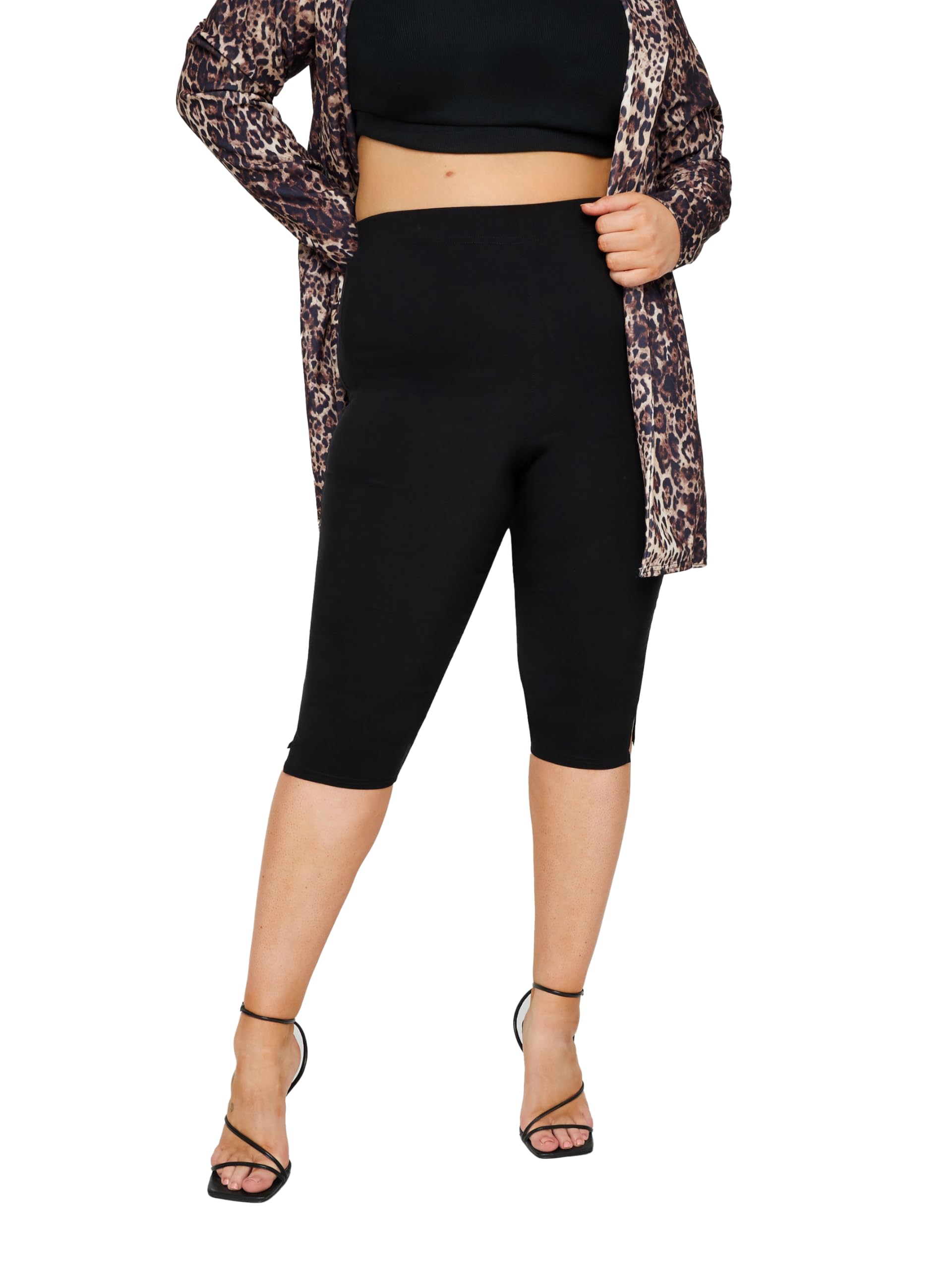 Yours Women's Black Curve Capri Cropped Trousers - Plus Curve 26-28 Plus
