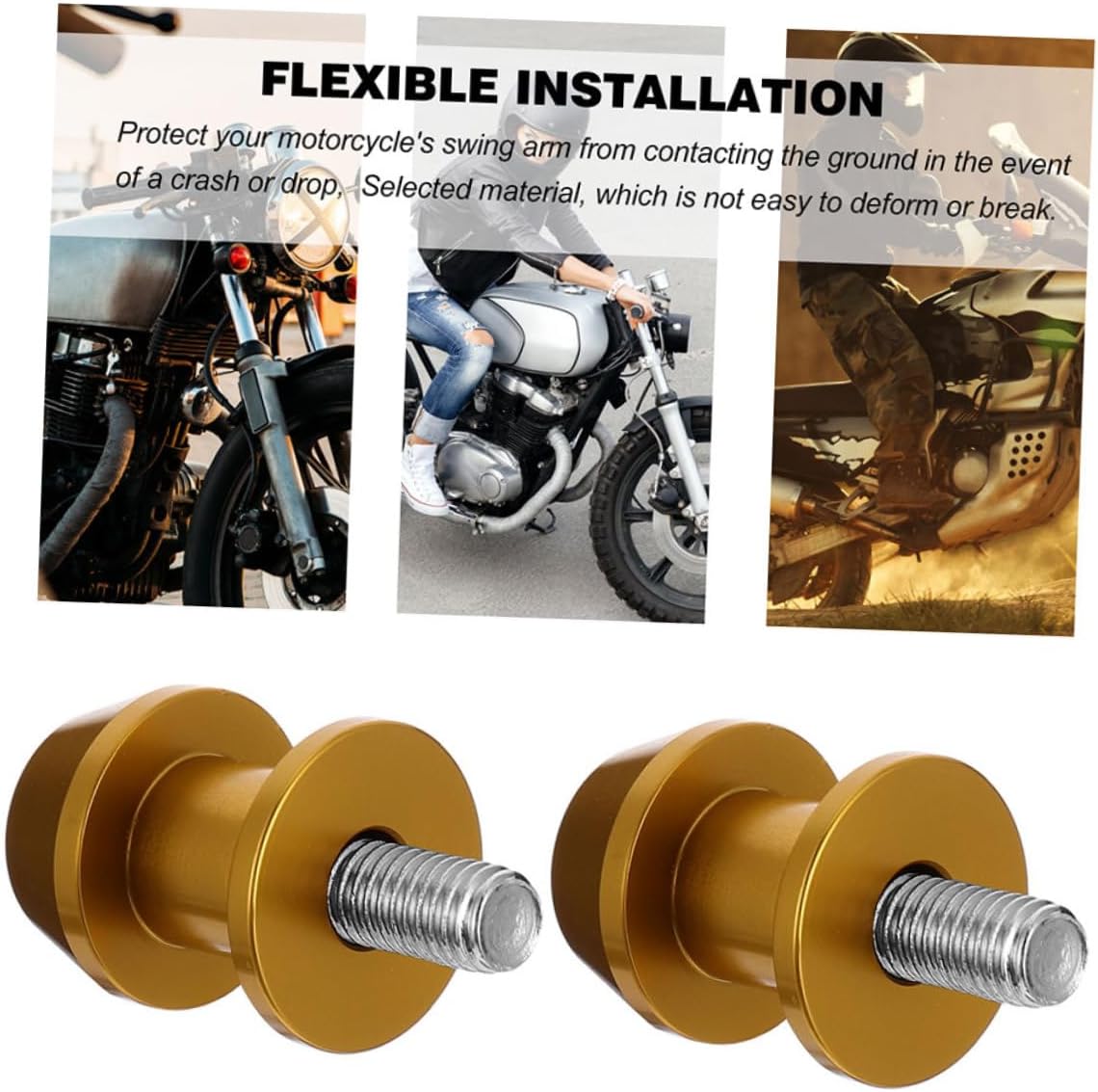 ULTECHNOVO 6Pcs Motorcycle Swing Arm Sliders Spools Stand Screws Replacement Parts for Motorcycle Stands