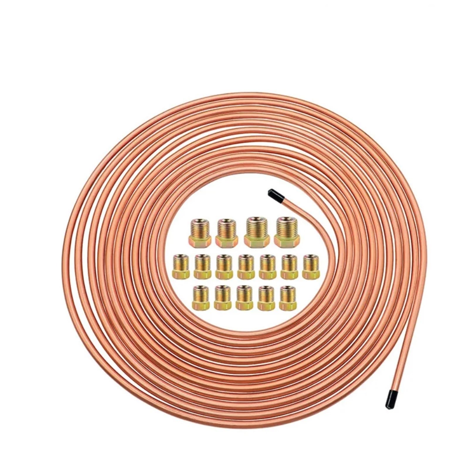 Aqyhsotw 1-4 3/16" Od 1/4" Od With Tube Screw Cap Copper Nickel Brake Pipe Convenient 25Ft 7.62M Wire Hose Reel Brake Lines Kit(1-4)